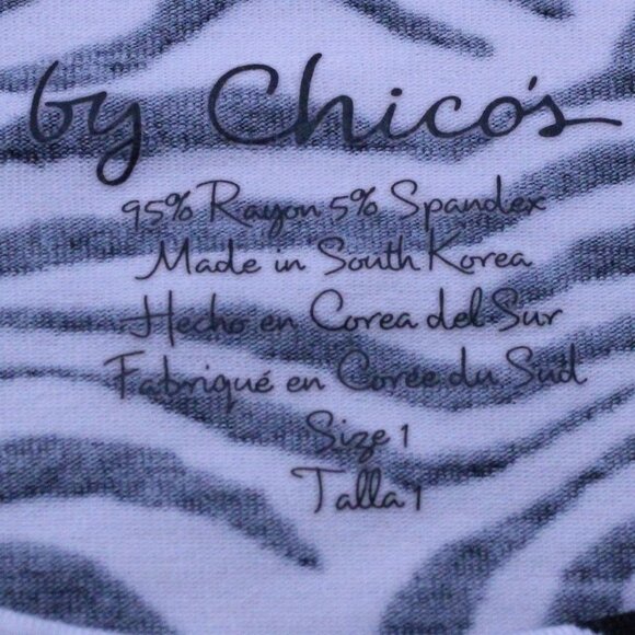 by Chicos Zebra Animal Print Long Sleeve Top - Picture 7 of 8
